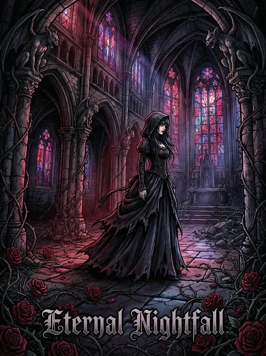 里番动漫 永夜降临 暗黑哥特动漫封面